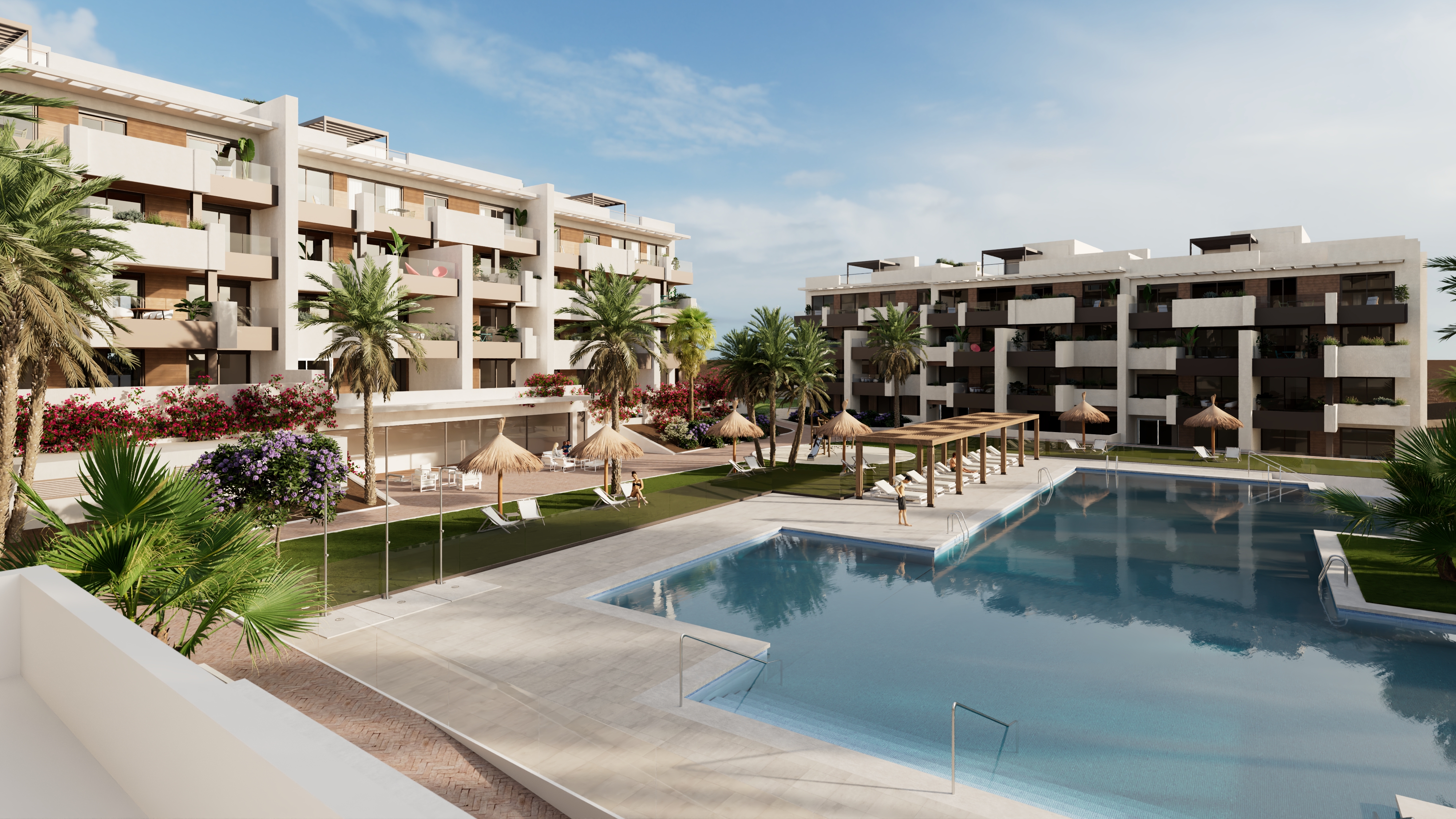 Architectural render of the Silverspring La Duquesa homes and pool