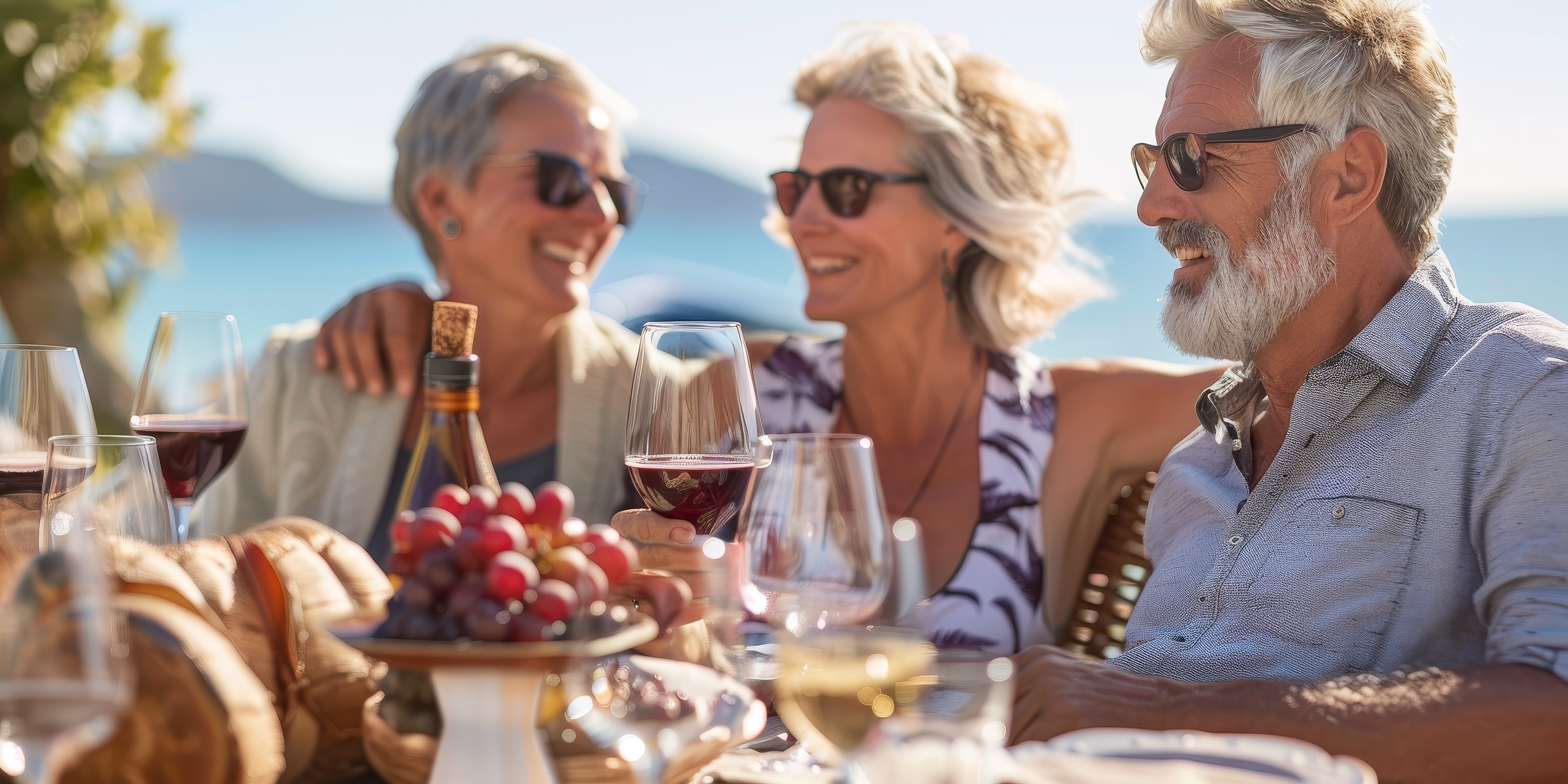 Friends enjoying time together by the sea